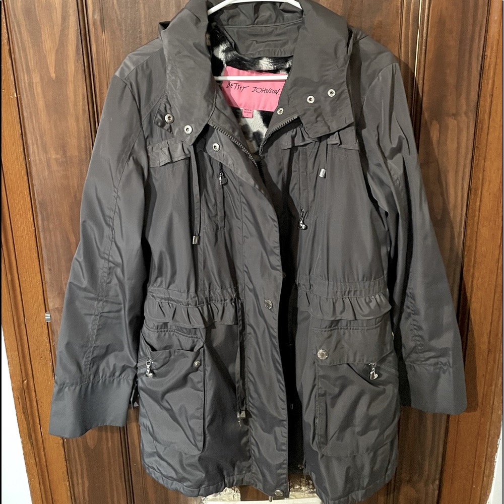 Betsey Johnson ~ Grey Anorak Hooded Parka
